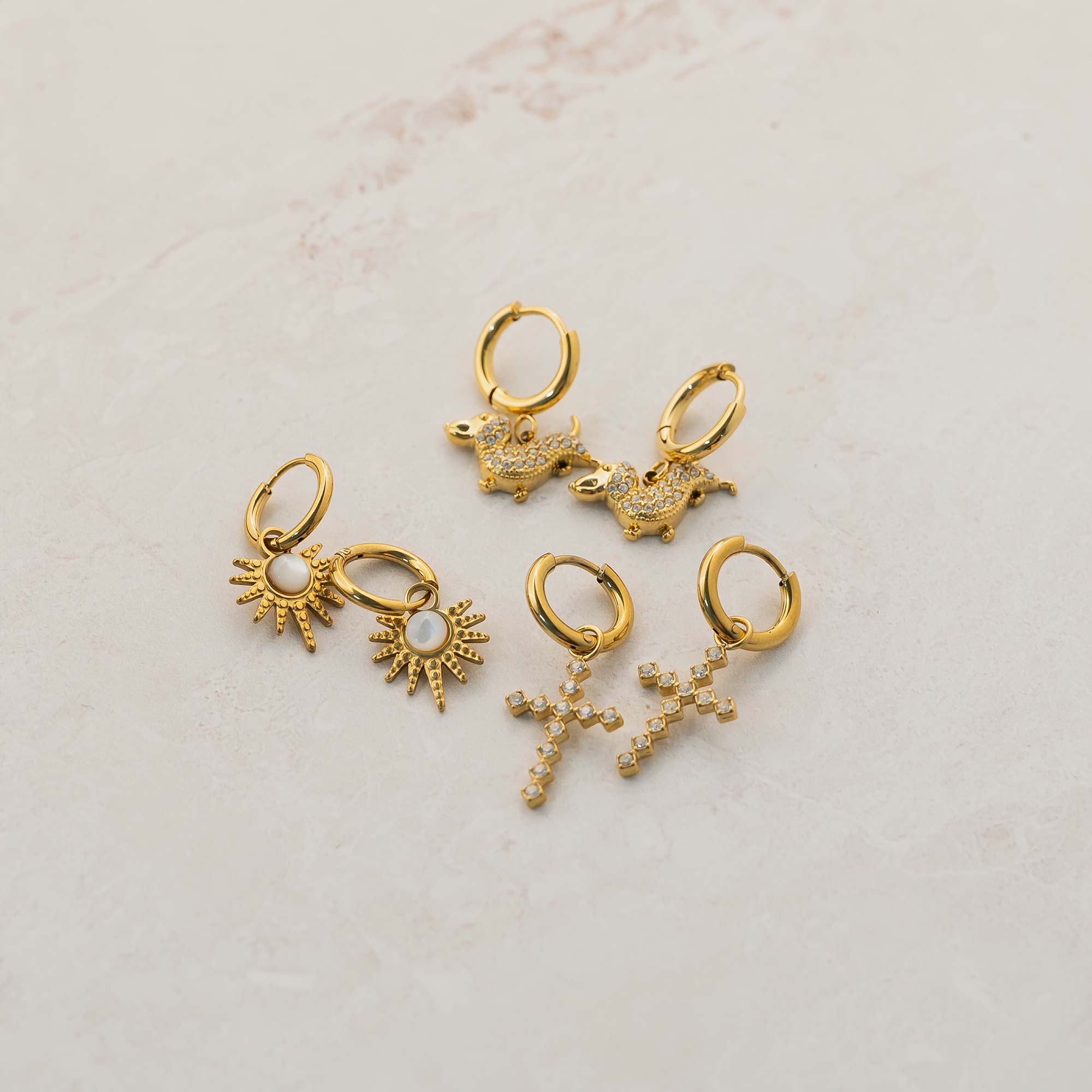 Aros Cruz Brillant Gold - Imagen 2