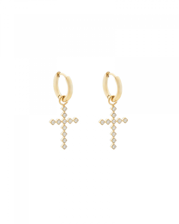 Aros Cruz Brillant Gold