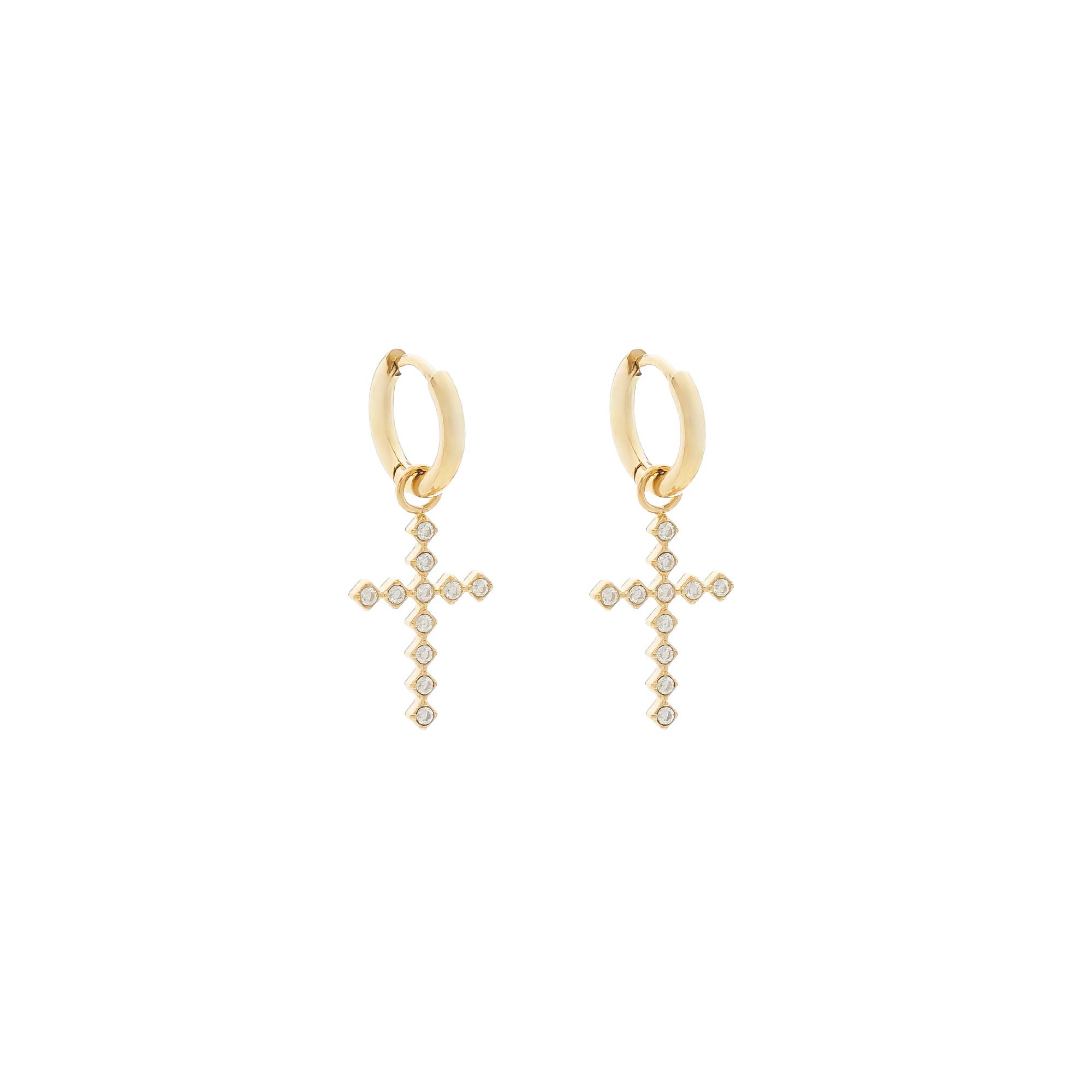 Aros Cruz Brillant Gold