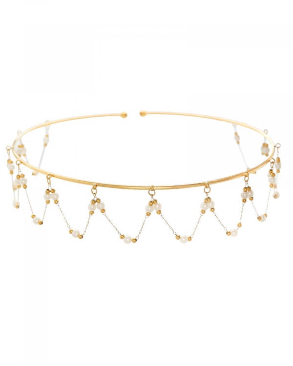 Chocker Perlitas Colgantes Gold