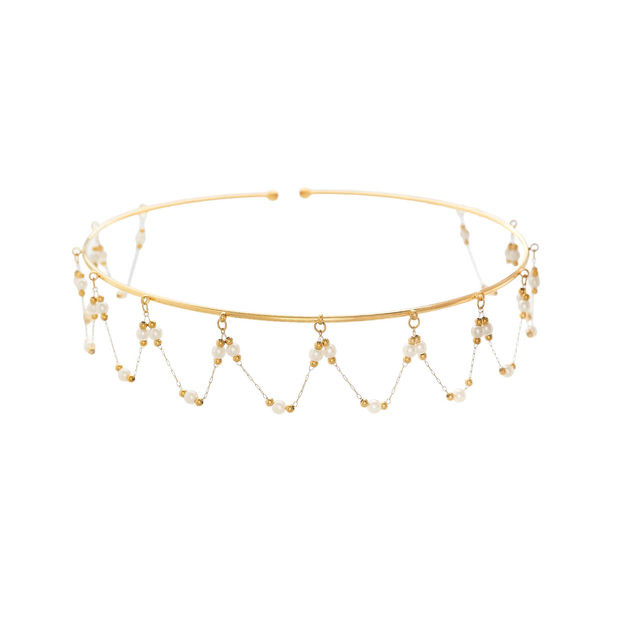 Chocker Perlitas Colgantes Gold