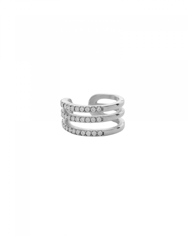 Ear Cuff Three Zincons Acero