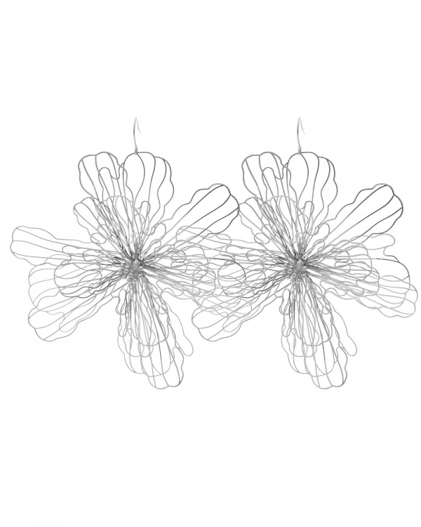 Pendientes Flor Etérea Acero