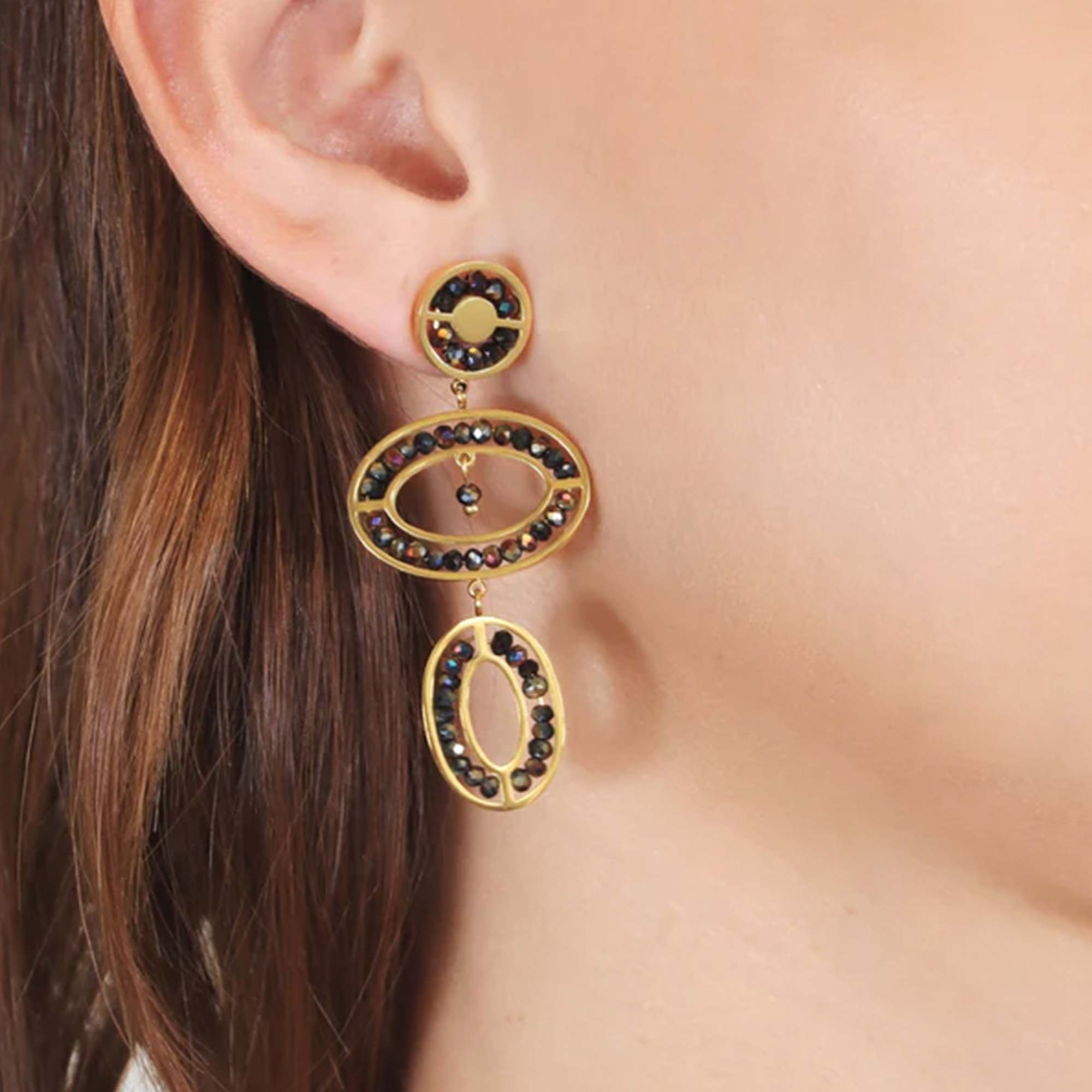 Pendientes Calm Levity Black Gold Anartxy