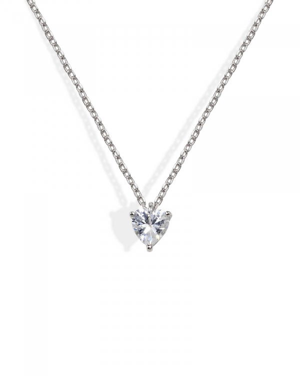 Collar Circonita Corazón Plata