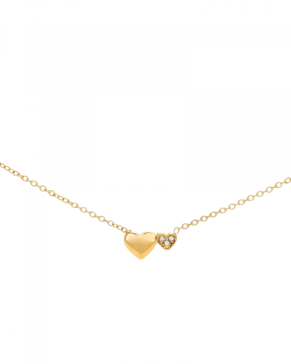 Collar Dos Corazones Gold