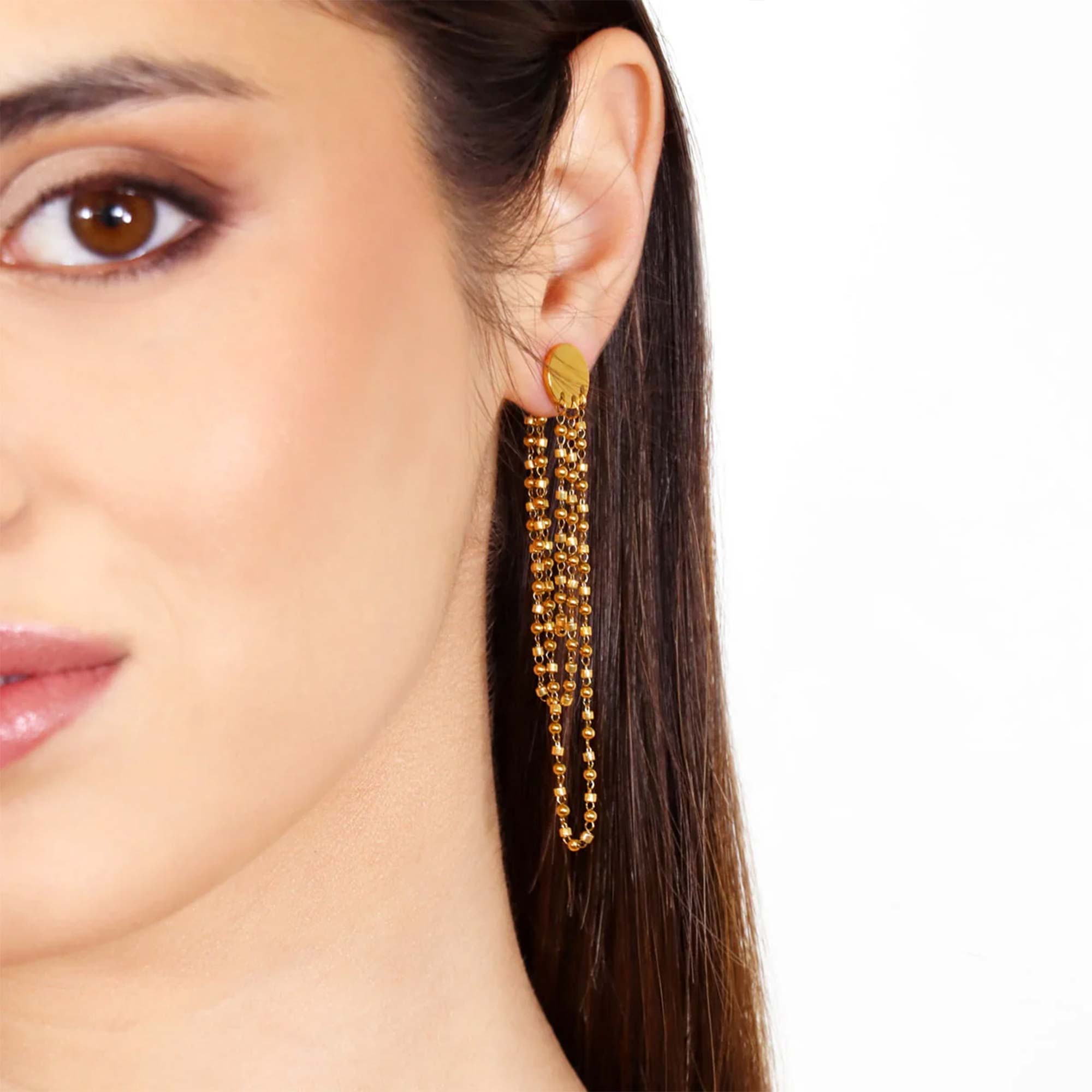 Pendientes Rainfall Black Gold - Imagen 2