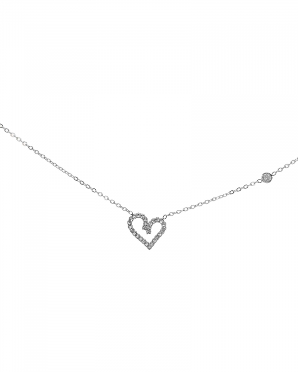 Collar Corazón Brillante Acero