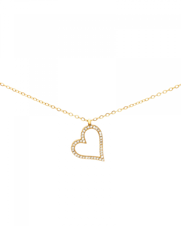 Collar Corazón Contorno Czs Gold