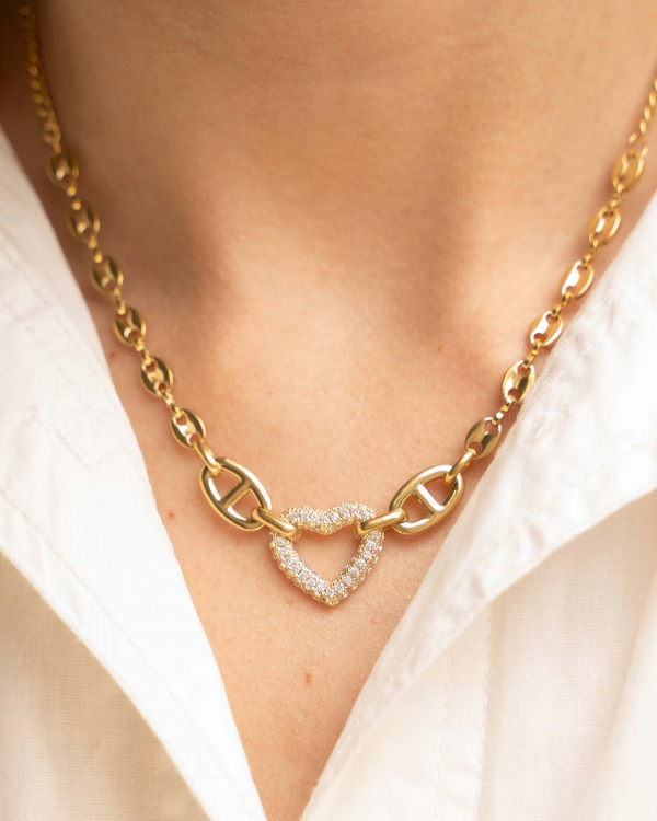 Collar Corazón Gucc Gold