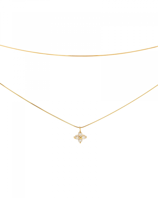 Collar Doble Flor Gold