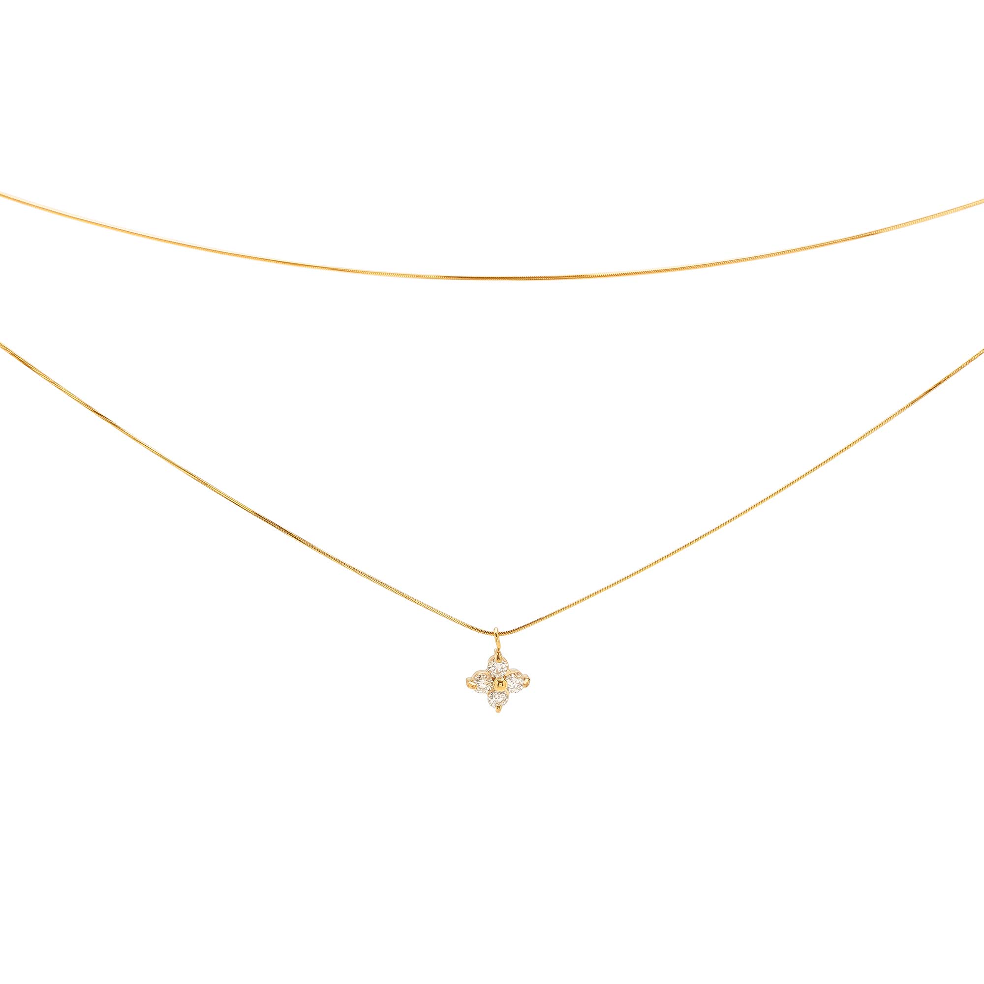 Collar Doble Flor Gold