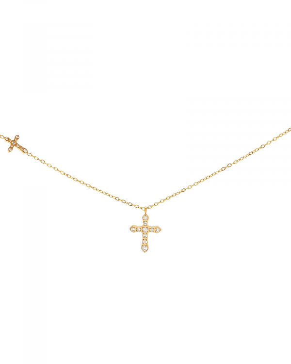Collar Dos Cruces Gold