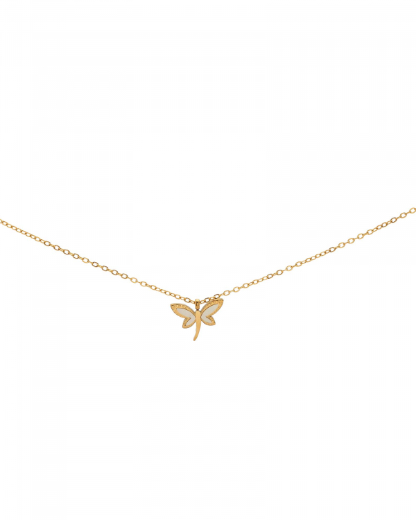 Collar Libélula Nácar Gold