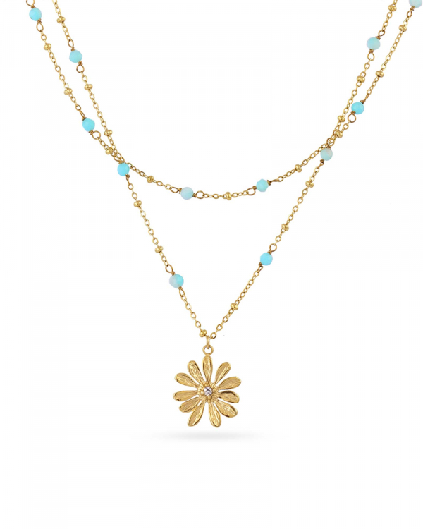 Collar Margarita Turquesa Gold