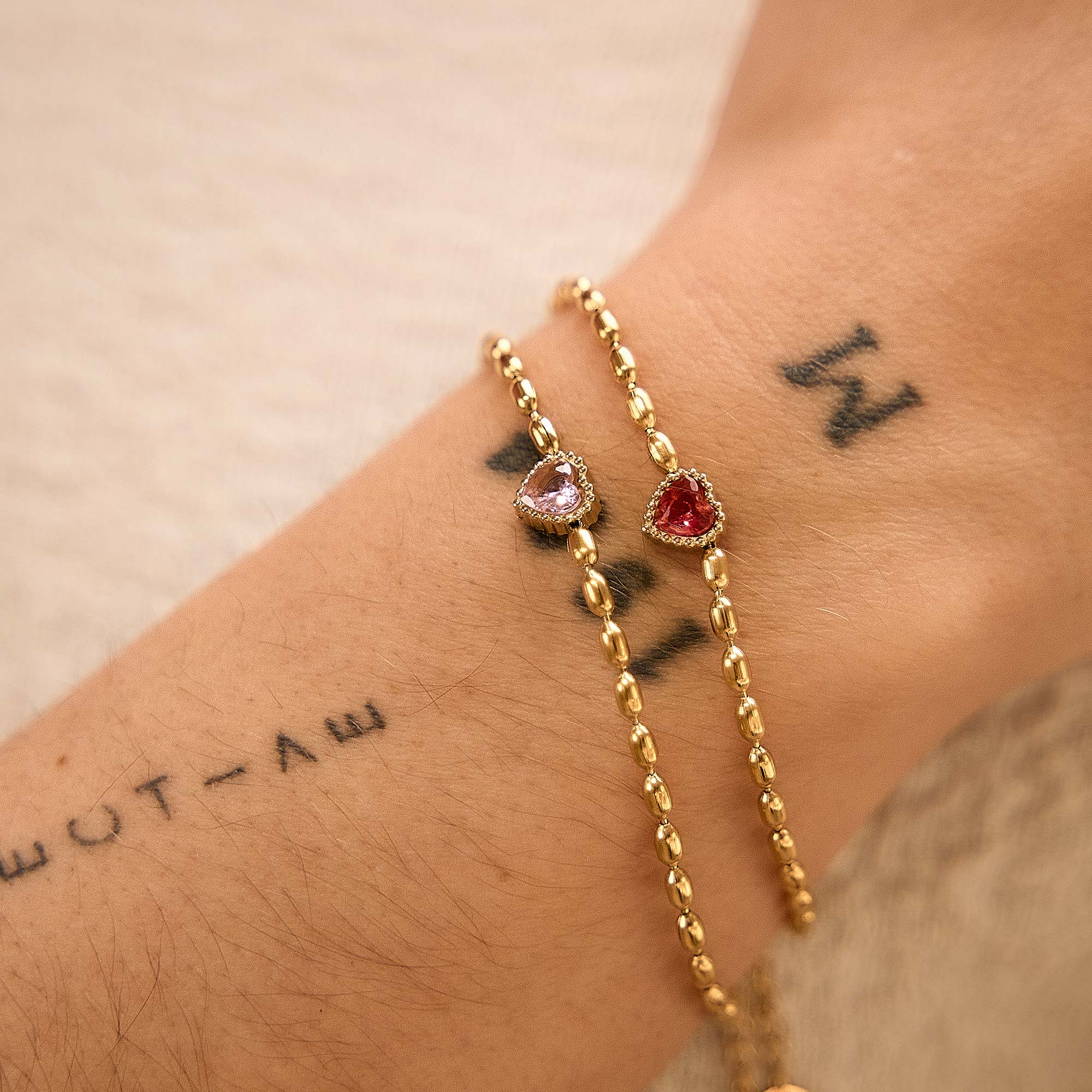 Pulsera Corazón Rosa Gold - Imagen 2