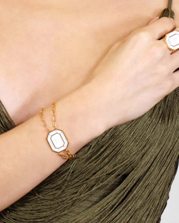 Pulsera Gleam Blanco Gold