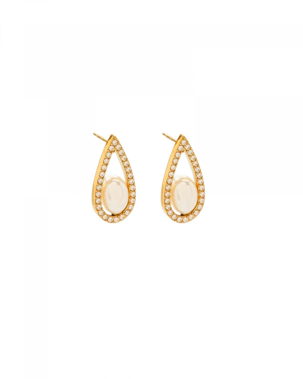 Pendientes Lágrima Perla Gold