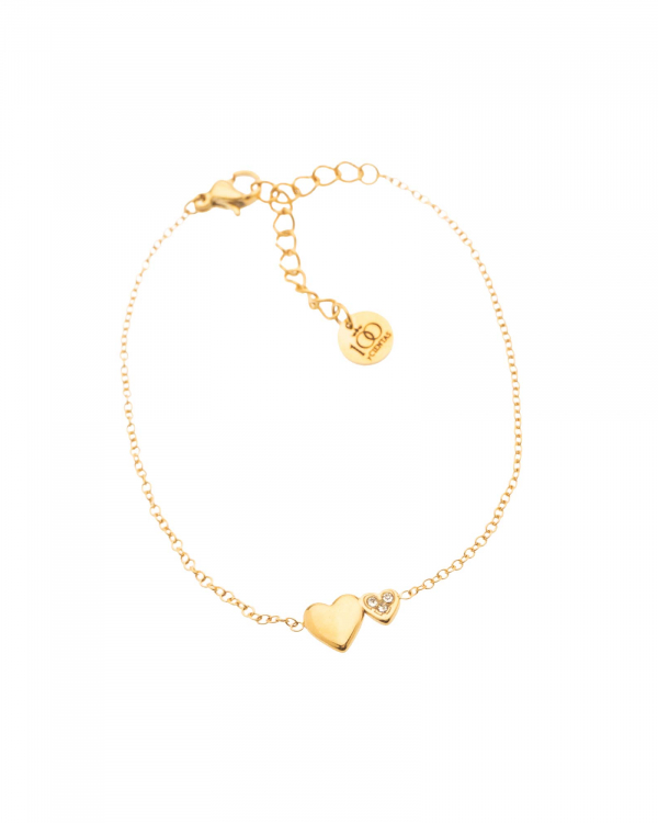 Pulsera Dos Corazones Gold