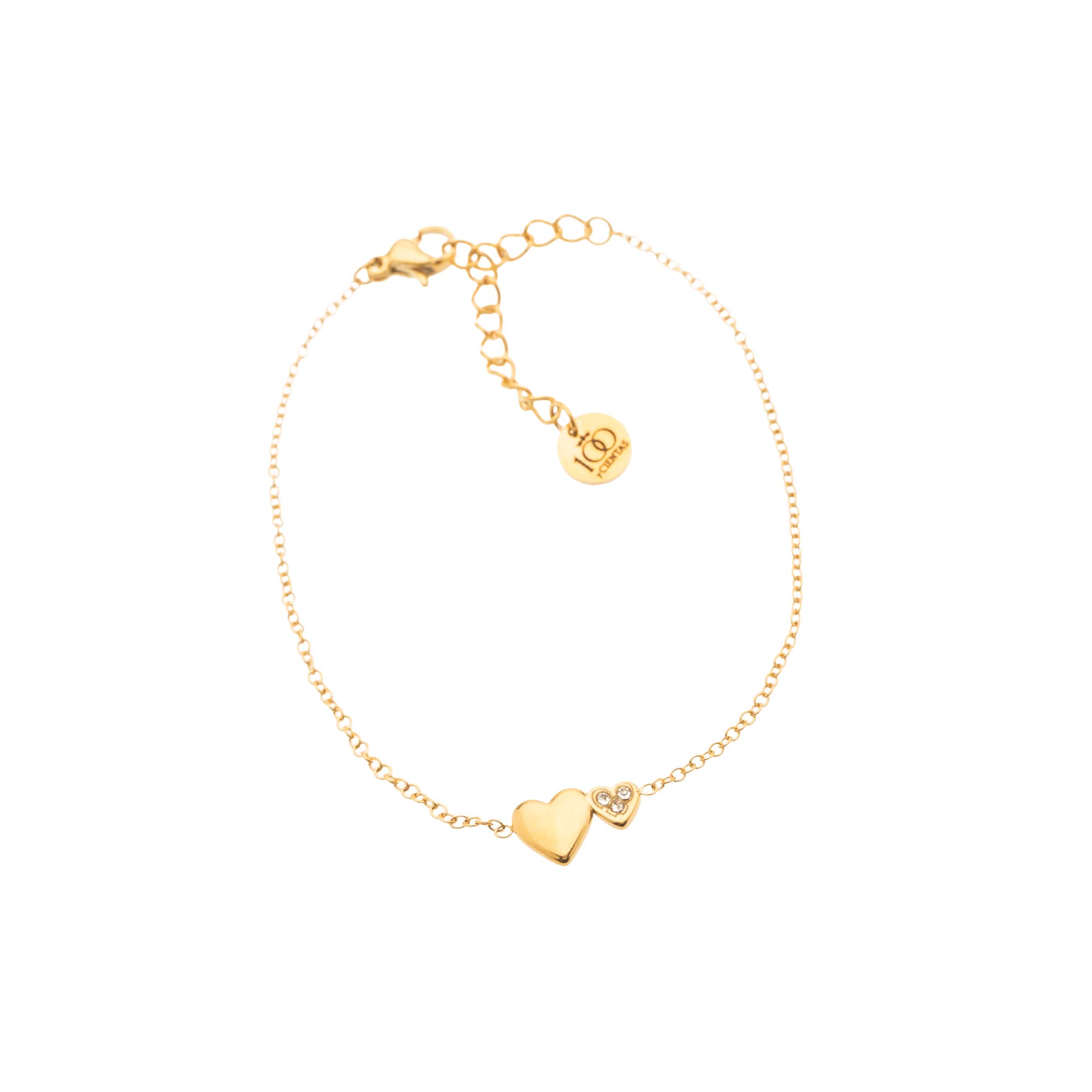 Pulsera Dos Corazones Gold