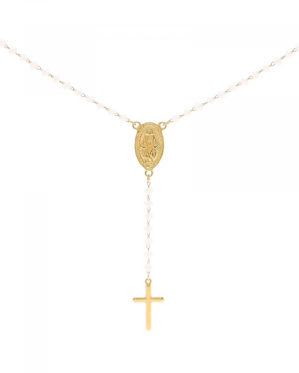 Collar Rosario Rosa Gold