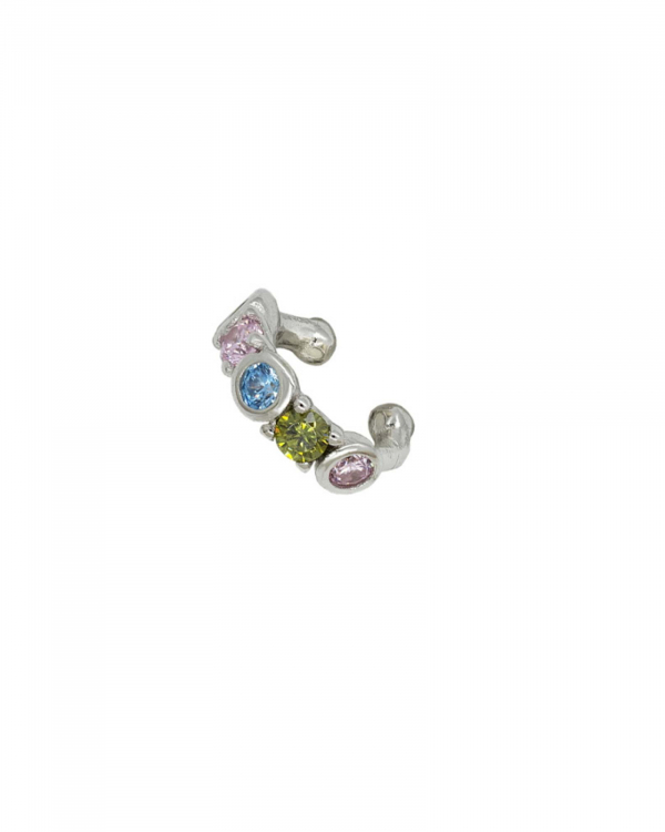 Ear Cuff Arcoiris Plata