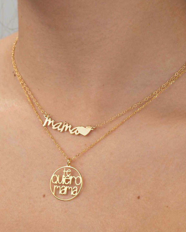 Collar Mamá Corazón Oro