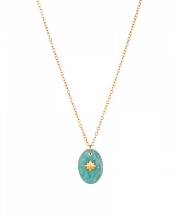 Collar Mitra Amazonita Gold