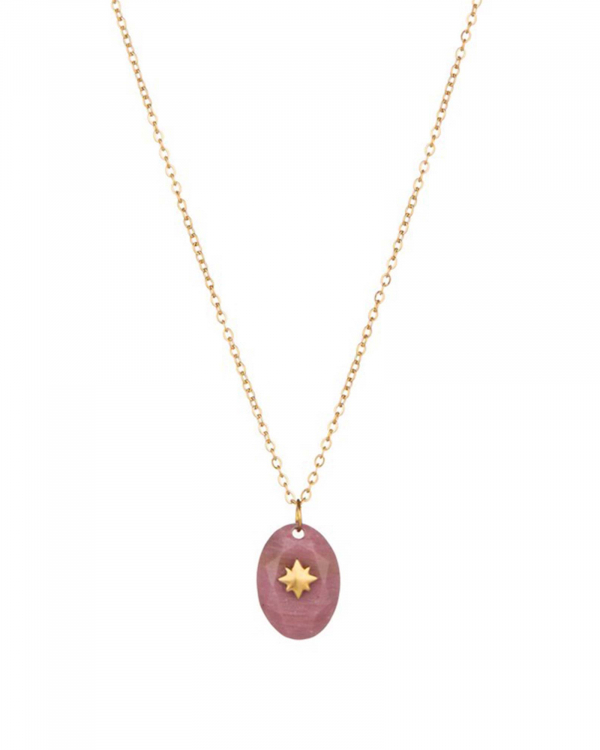 Collar Mitra Rodonita Gold