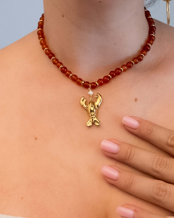 Collar Langosta Cornalina Gold