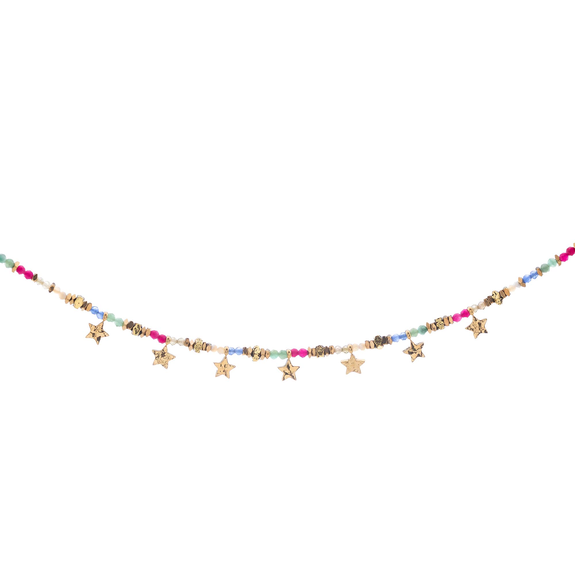 Collar Estrellitas Agatas Gold