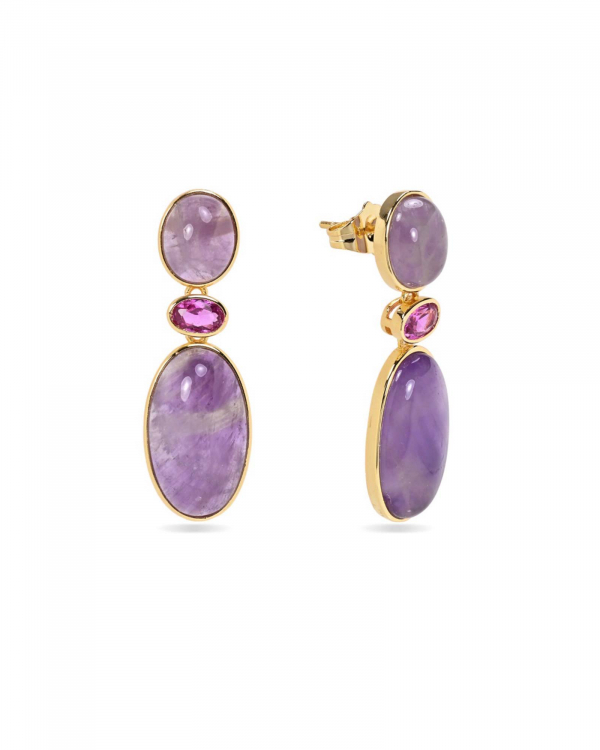 Pendientes Pinao Amatista Oro