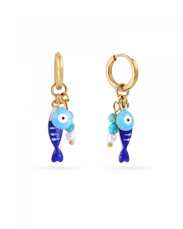 Aros Pescaitos Azules Gold