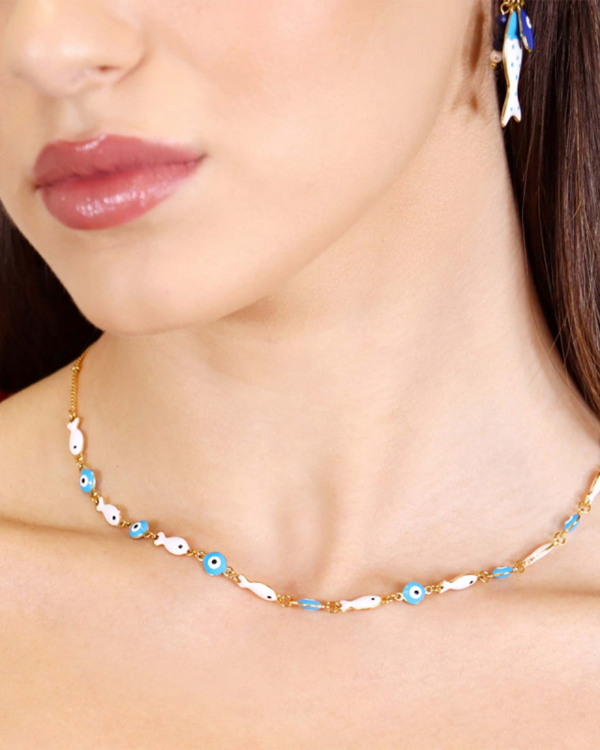 Collar Pescaitos Blancos Gold