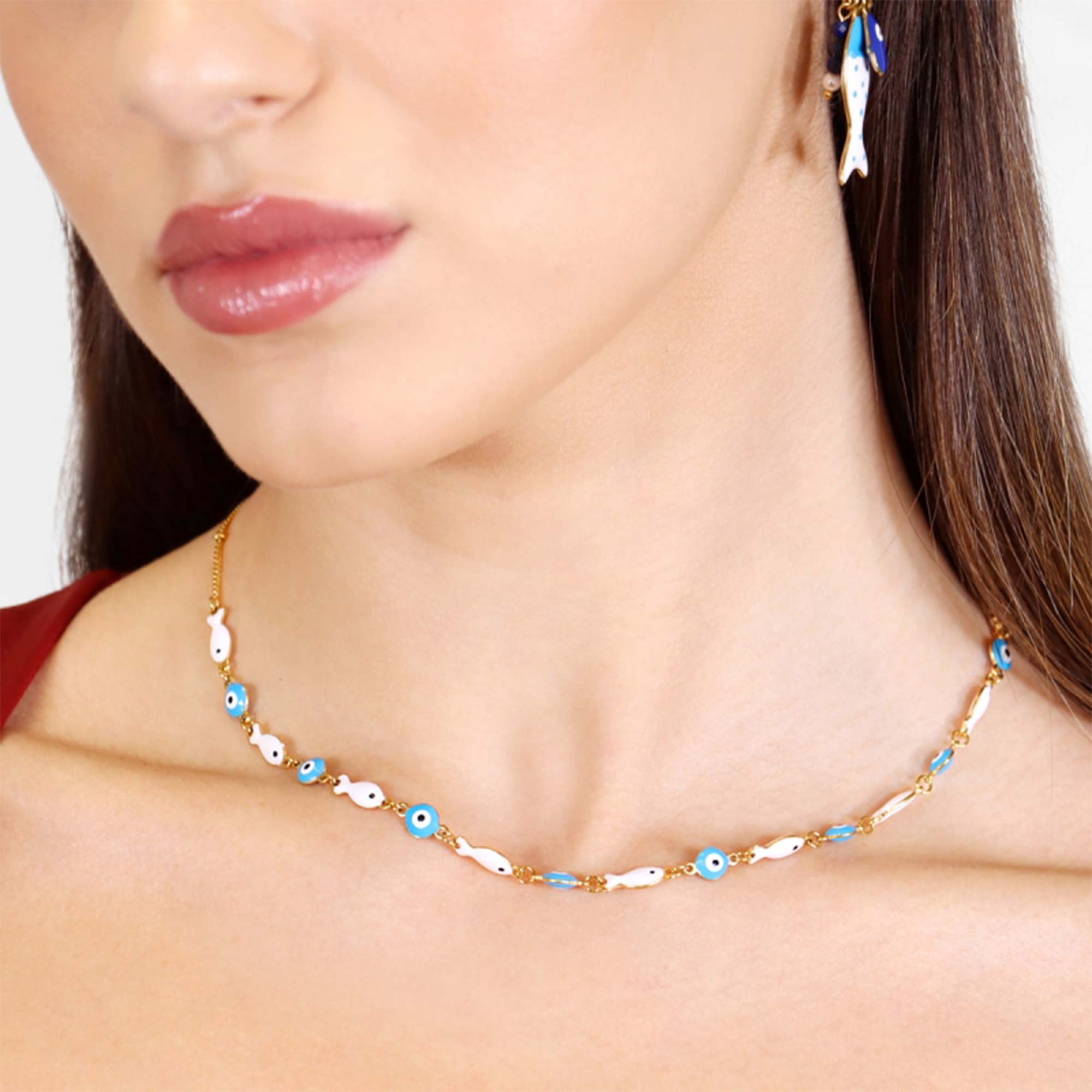 Collar Pescaitos Blancos Gold