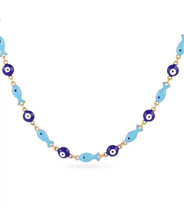 Collar Pescaitos Azules Gold