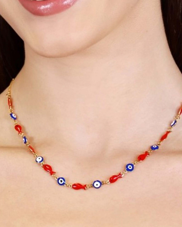 Collar Pescaitos Rojos Gold