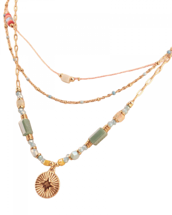 Collar Triple Fugaz Verdi Gold