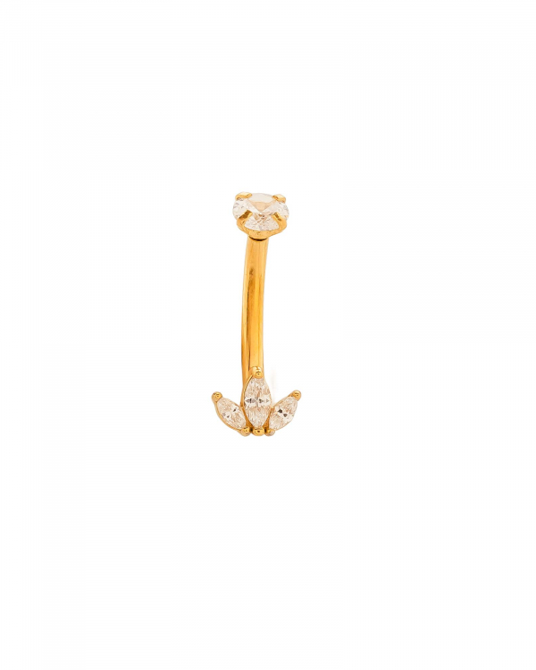 Piercing Ombligo Corona Cz Gold