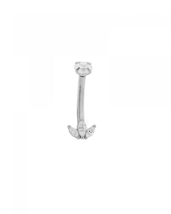 Piercing Ombligo Corona Cz Acero