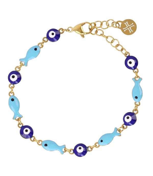 Pulsera Pescaitos Azules Gold