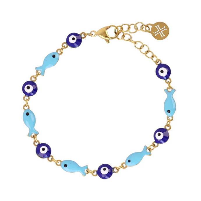 Pulsera Pescaitos Azules Gold