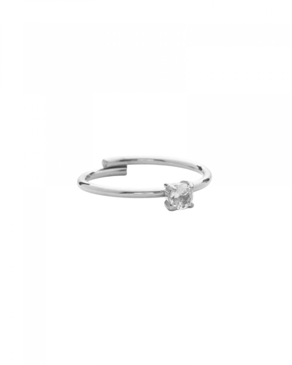 Anillo Cubic Zirconia Acero