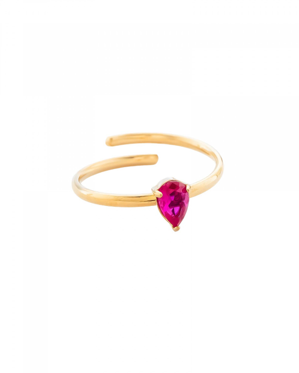 Anillo Gota Fucsia Gold