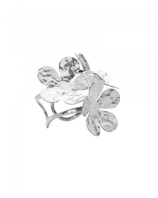 Anillo Tres Flores Acero