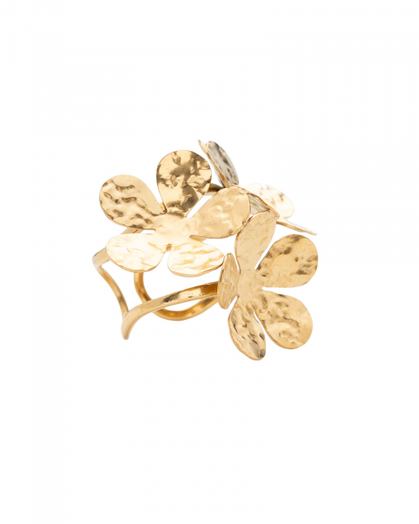 Anillo Tres Flores Gold