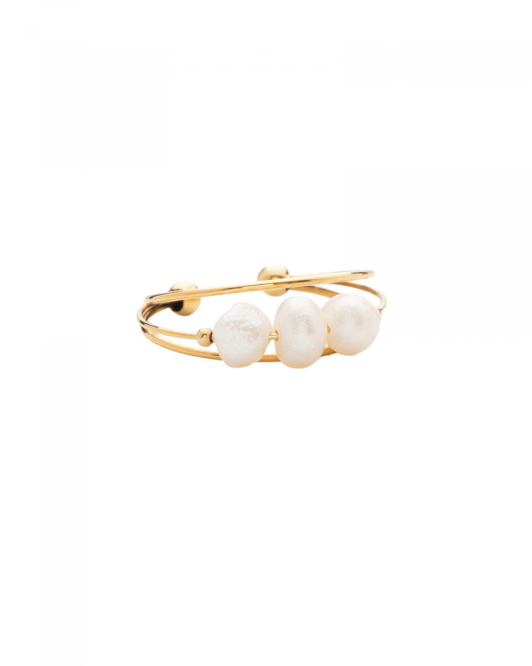 Anillo Tres Perlas Gold