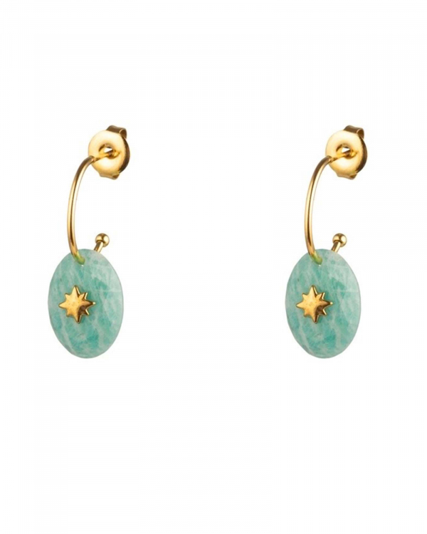 Aros Amazonita Star Gold
