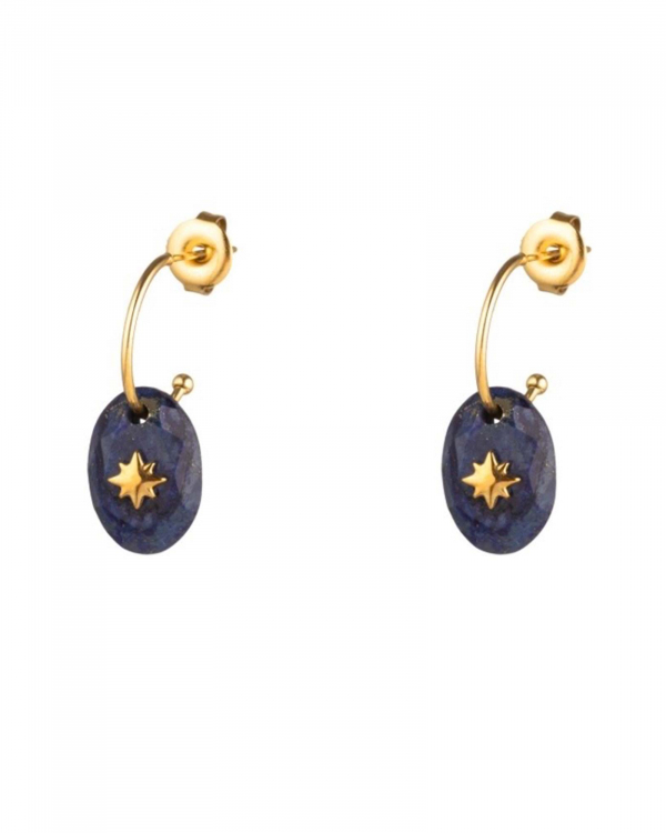 Aros Lapislazuli Star Gold
