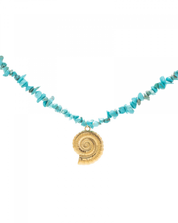 Collar Caracola Turquesas Gold